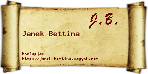Janek Bettina névjegykártya